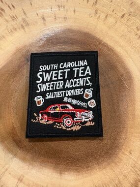 Vintage Black & Red South Carolina Sweet Tea Embroidered Patch